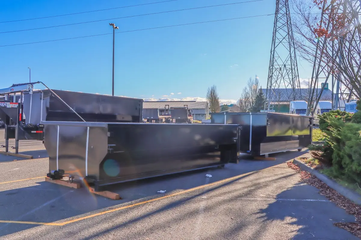 Roll-off dumpster ready for waste disposal at job site for 8 Yard Dumpster Rental in Fair Oaks